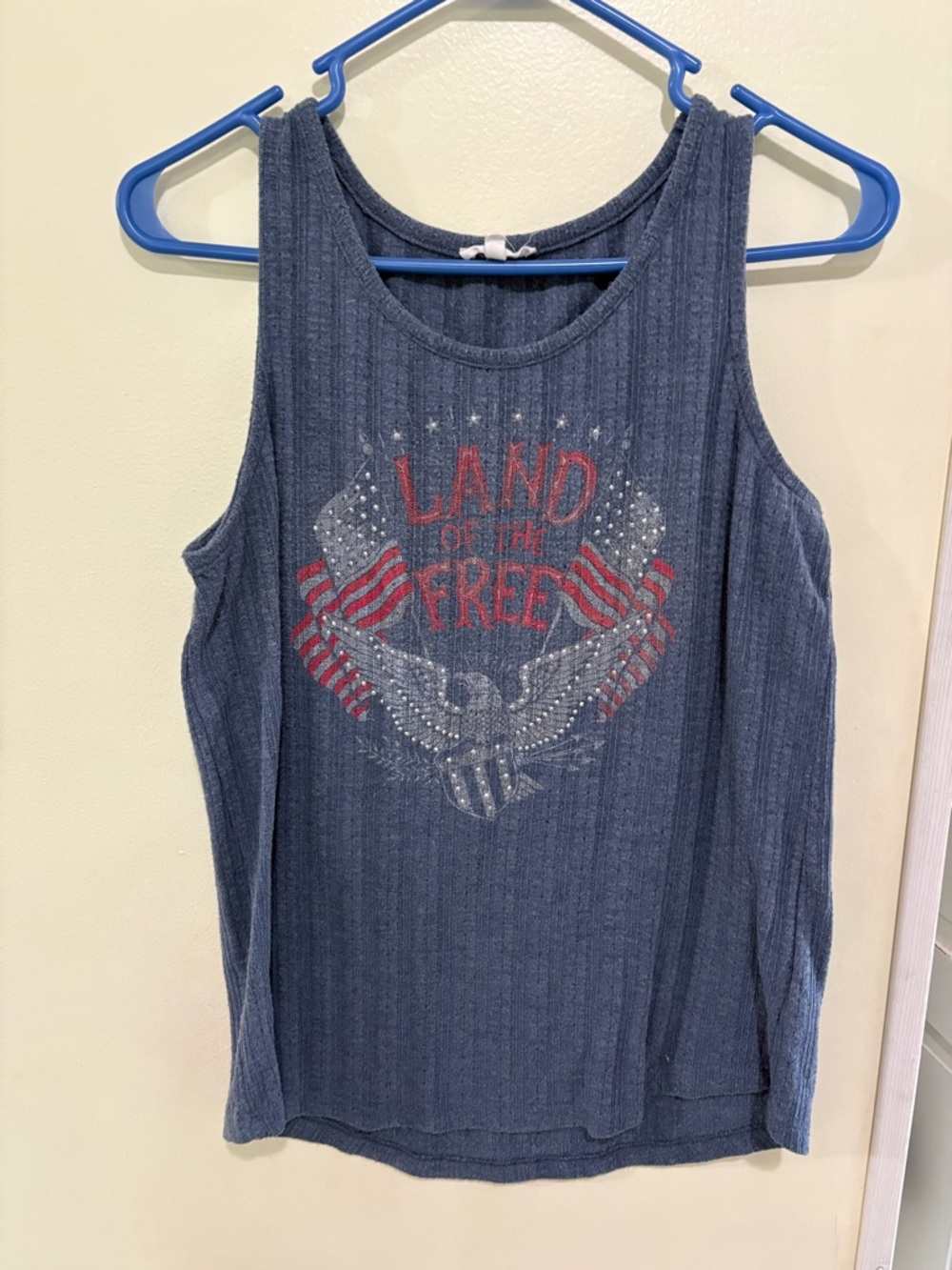 Maurices Blue Ribbed Knit Tank Top